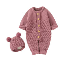 Load image into Gallery viewer, Baby Unisex Solid Color Crochet Jumpsuits Wholesale 220823158
