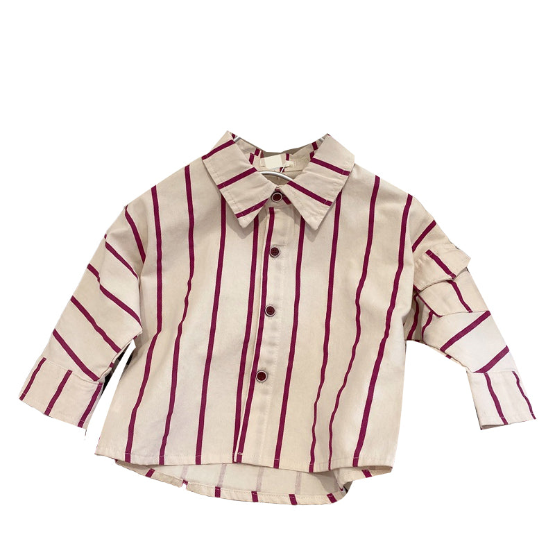 Baby Kid Boys Striped Letters Shirts Wholesale 220823192