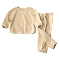 Load image into Gallery viewer, 2 Pieces Set Baby Kid Girls Boys Solid Color Tops And Pants Wholesale 22082324
