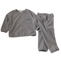 Load image into Gallery viewer, 2 Pieces Set Baby Kid Girls Boys Solid Color Tops And Pants Wholesale 22082324
