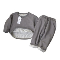 Load image into Gallery viewer, 2 Pieces Set Baby Kid Girls Boys Solid Color Tops And Pants Wholesale 22082324
