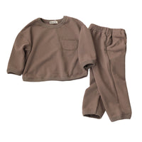 Load image into Gallery viewer, 2 Pieces Set Baby Kid Girls Boys Solid Color Tops And Pants Wholesale 22082324
