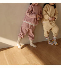 Load image into Gallery viewer, 2 Pieces Set Baby Kid Girls Boys Solid Color Tops And Pants Wholesale 22082324
