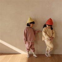 Load image into Gallery viewer, 2 Pieces Set Baby Kid Girls Boys Solid Color Tops And Pants Wholesale 22082324
