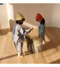 Load image into Gallery viewer, 2 Pieces Set Baby Kid Girls Boys Solid Color Tops And Pants Wholesale 22082324
