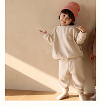 Load image into Gallery viewer, 2 Pieces Set Baby Kid Girls Boys Solid Color Tops And Pants Wholesale 22082324
