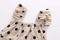 Load image into Gallery viewer, 2 Pieces Set Baby Kid Girls Solid Color Shirts And Polka dots Jumpsuits Wholesale 220823471
