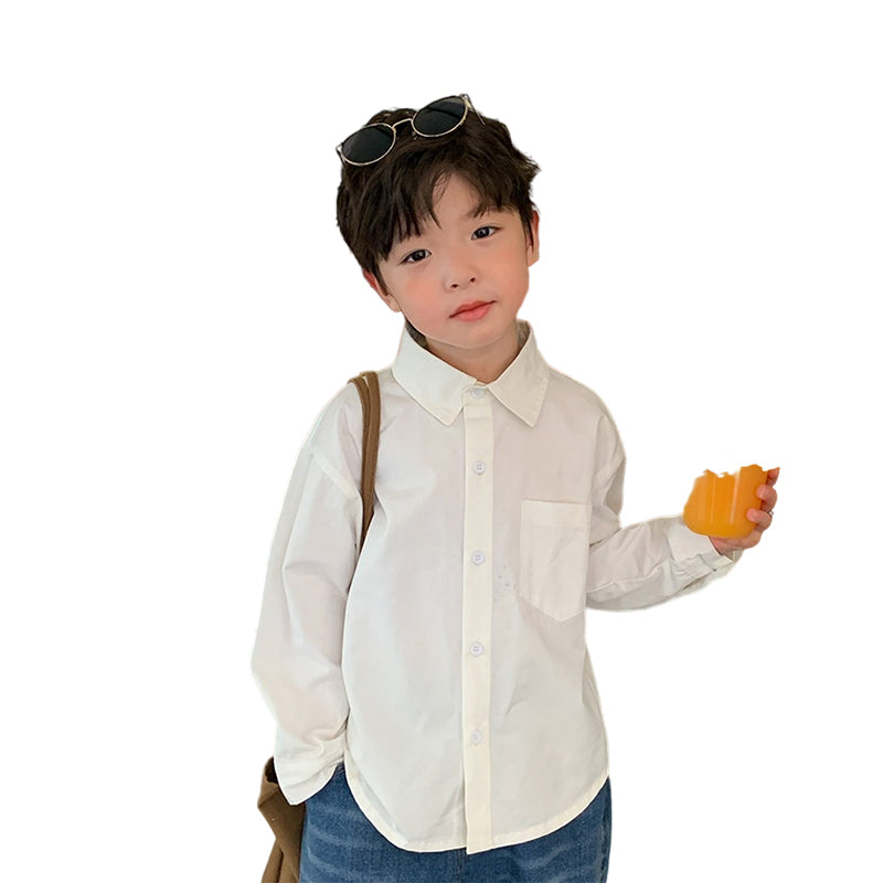 Baby Kid Boys Solid Color Shirts Wholesale 220823528