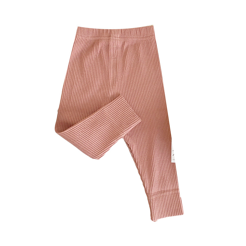 Baby Unisex Solid Color Muslin&Ribbed Pants Wholesale 220824104