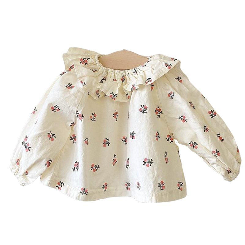 Baby Girls Flower Print Tops Wholesale 220824115