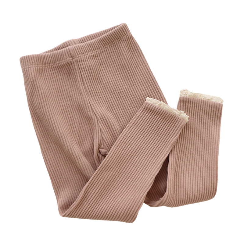 Baby Girls Solid Color Lace Pants Leggings Wholesale 220824130