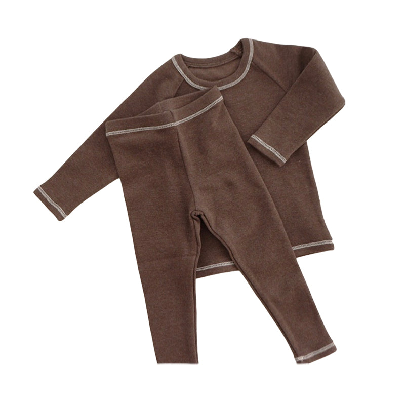 2 Pieces Set Baby Unisex Solid Color Tops And Pants Wholesale 220824141