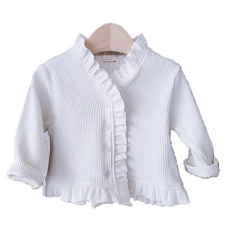 Baby Girls Solid Color Muslin&Ribbed Cardigan Wholesale 220824153