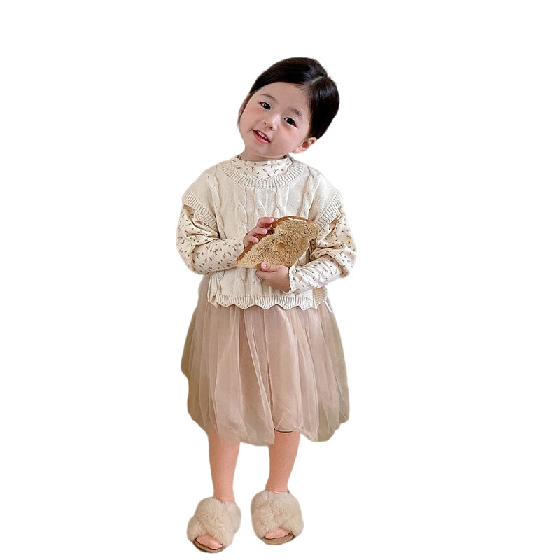Baby Kid Girls Solid Color Crochet Vests Waistcoats Knitwear Wholesale 220824302