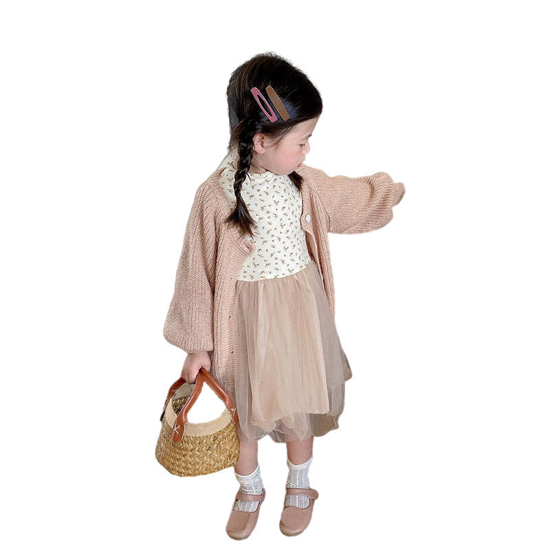 Baby Kid Girls Solid Color Crochet Cardigan Knitwear Wholesale 220824304
