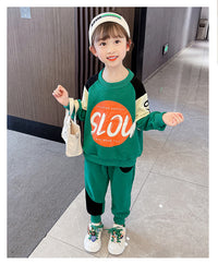 Load image into Gallery viewer, 2 Pieces Set Baby Kid Girls Color-blocking Hoodies Swearshirts And Pants Wholesale 220824365
