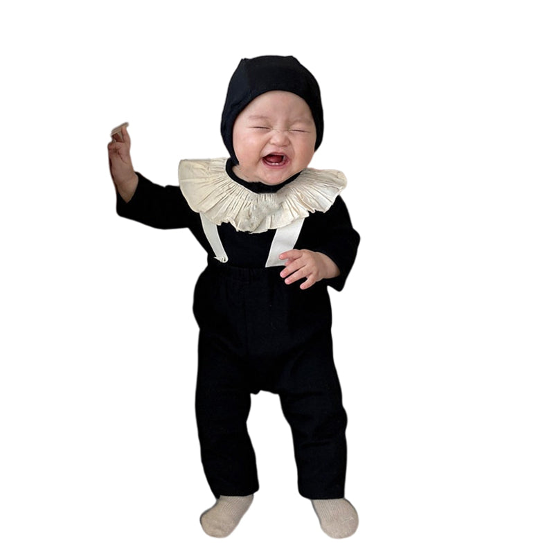 3 Pieces Set Baby Unisex Solid Color Hats Rompers And Jumpsuits Wholesale 22082472