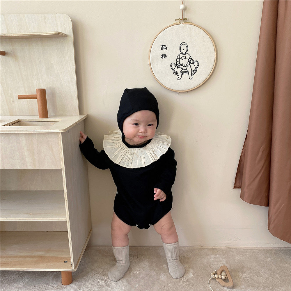 3 Pieces Set Baby Unisex Solid Color Hats Rompers And Jumpsuits Wholesale 22082472