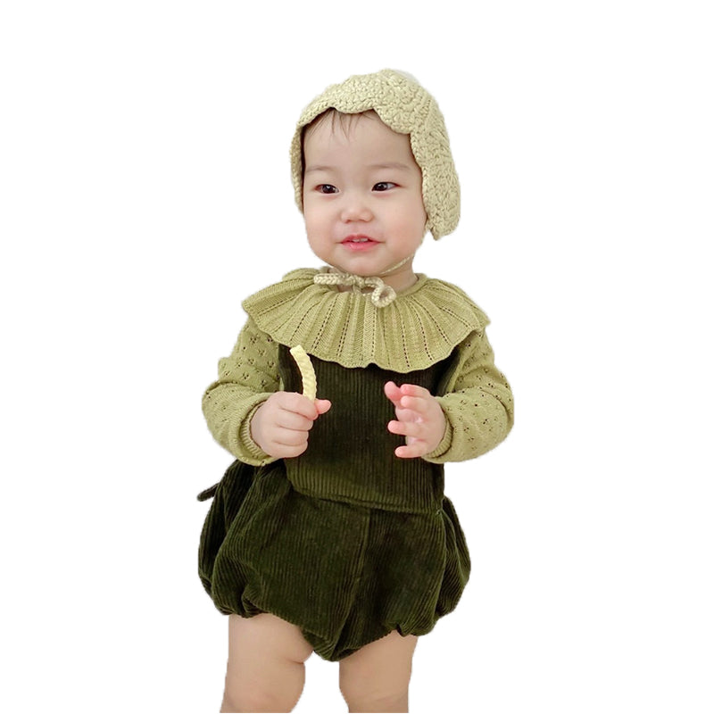 Baby Girls Solid Color Sweaters Knitwear And Rompers Wholesale 22082498