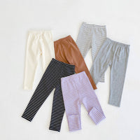 Load image into Gallery viewer, Baby Kid Girls Solid Color Striped Pants Wholesale 220829142

