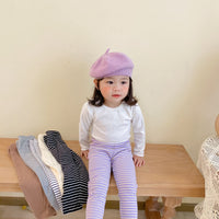 Load image into Gallery viewer, Baby Kid Girls Solid Color Striped Pants Wholesale 220829142
