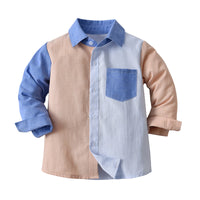Load image into Gallery viewer, Baby Kid Boys Color-blocking Birthday Party Shirts Wholesale 220829168
