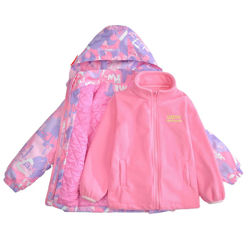 2 Pieces Set Kid Big Kid Girls Graphic Embroidered Print Jackets Outwears Wholesale 220829192