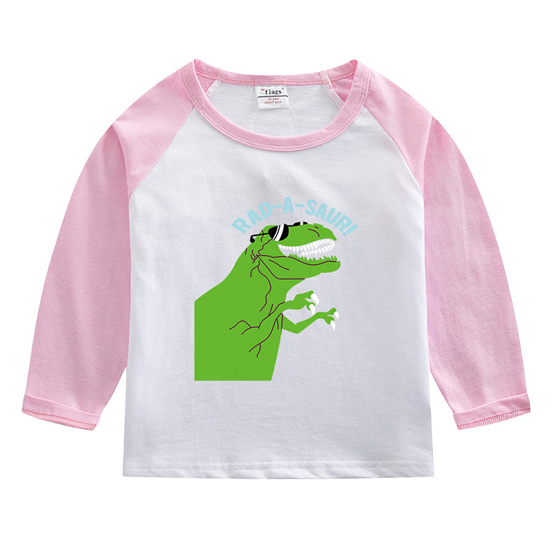 Baby Kid Unisex Color-blocking Dinosaur Print Tops Wholesale 220829374