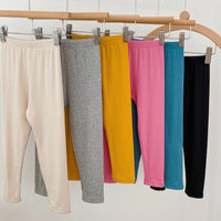 Load image into Gallery viewer, Baby Kid Girls Solid Color Muslin&amp;Ribbed Pants Leggings Wholesale 220829414

