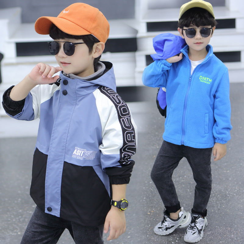 Kid Big Kid Boys Color-blocking Jackets And Solid Color Outwears Wholesale 22082958