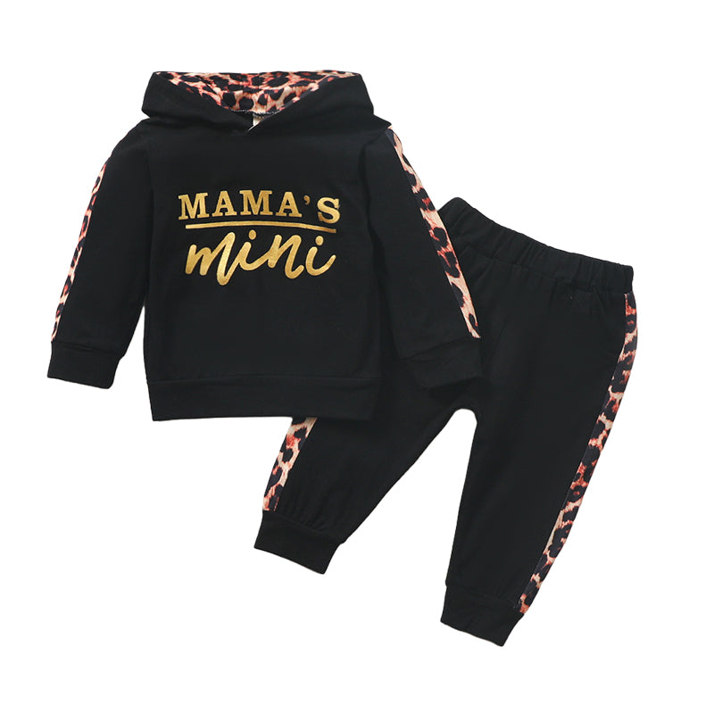 2 Pieces Set Baby Unisex Letters Leopard Print Tops And Pants Wholesale 220831137