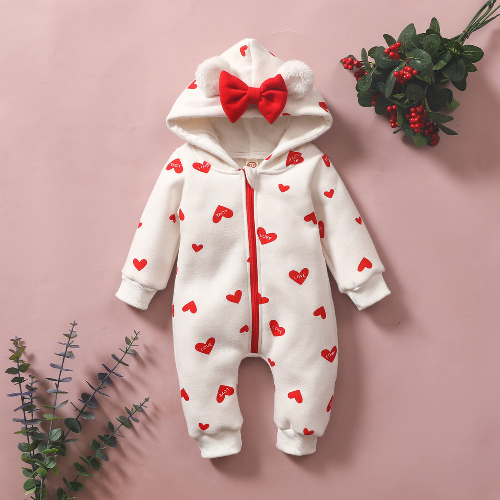 Baby Unisex Love heart Cartoon Bow Jumpsuits Wholesale 220831143