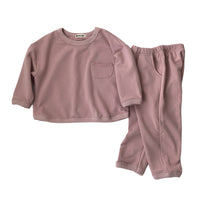 Load image into Gallery viewer, 2 Pieces Set Baby Kid Unisex Solid Color Hoodies Swearshirts And Pants Wholesale 220831166
