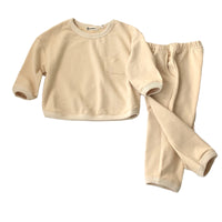 Load image into Gallery viewer, 2 Pieces Set Baby Kid Unisex Solid Color Hoodies Swearshirts And Pants Wholesale 220831166
