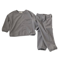 Load image into Gallery viewer, 2 Pieces Set Baby Kid Unisex Solid Color Hoodies Swearshirts And Pants Wholesale 220831166
