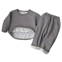 Load image into Gallery viewer, 2 Pieces Set Baby Kid Unisex Solid Color Hoodies Swearshirts And Pants Wholesale 220831166
