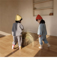 Load image into Gallery viewer, 2 Pieces Set Baby Kid Unisex Solid Color Hoodies Swearshirts And Pants Wholesale 220831166
