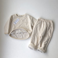 Load image into Gallery viewer, 2 Pieces Set Baby Kid Unisex Solid Color Hoodies Swearshirts And Pants Wholesale 220831166
