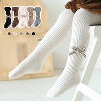Load image into Gallery viewer, Baby Kid Girls Bow Muslin&amp;Ribbed Accessories Socks Wholesale 220831176
