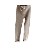 Load image into Gallery viewer, Baby Girls Striped Muslin&amp;Ribbed Ribbon Pants Leggings Wholesale 220831188

