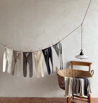 Load image into Gallery viewer, Baby Girls Striped Muslin&amp;Ribbed Ribbon Pants Leggings Wholesale 220831188
