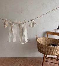 Load image into Gallery viewer, Baby Girls Striped Muslin&amp;Ribbed Ribbon Pants Leggings Wholesale 220831188
