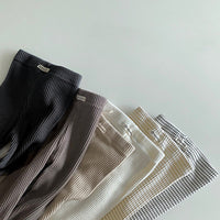 Load image into Gallery viewer, Baby Girls Striped Muslin&amp;Ribbed Ribbon Pants Leggings Wholesale 220831188

