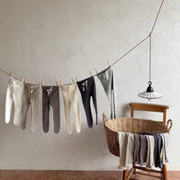 Load image into Gallery viewer, Baby Girls Striped Muslin&amp;Ribbed Ribbon Pants Leggings Wholesale 220831188
