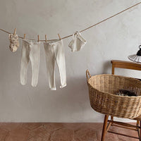 Load image into Gallery viewer, Baby Girls Striped Muslin&amp;Ribbed Ribbon Pants Leggings Wholesale 220831188
