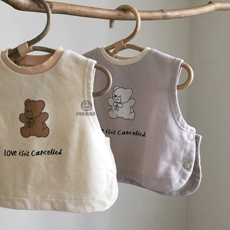 Baby Unisex Letters Cartoon Print Vests Waistcoats Wholesale 220831192
