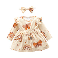 Load image into Gallery viewer, Baby Girls Rainbow Butterfly Animals Print Dresses Wholesale 220831245
