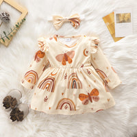 Load image into Gallery viewer, Baby Girls Rainbow Butterfly Animals Print Dresses Wholesale 220831245
