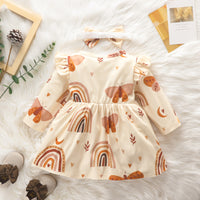 Load image into Gallery viewer, Baby Girls Rainbow Butterfly Animals Print Dresses Wholesale 220831245
