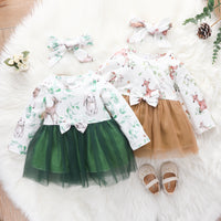 Load image into Gallery viewer, Baby Girls Rainbow Butterfly Animals Print Dresses Wholesale 220831245
